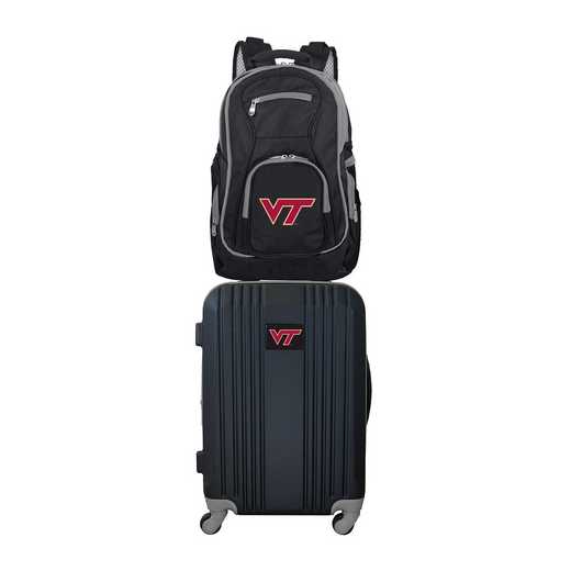 CLVTL108: NCAA Virginia Tech Hokies 2 PC ST Luggage / Backpack